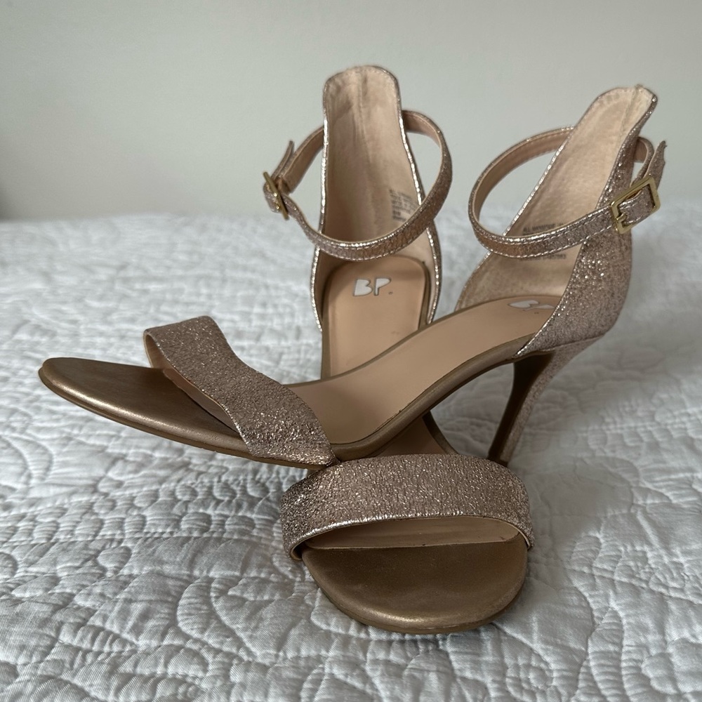BP gold strappy heels